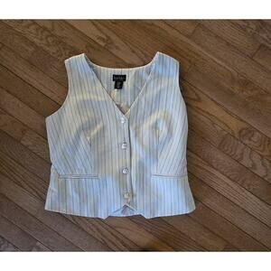 Beige Nicole Miller Y2k 90s Pinstripe vest Medium